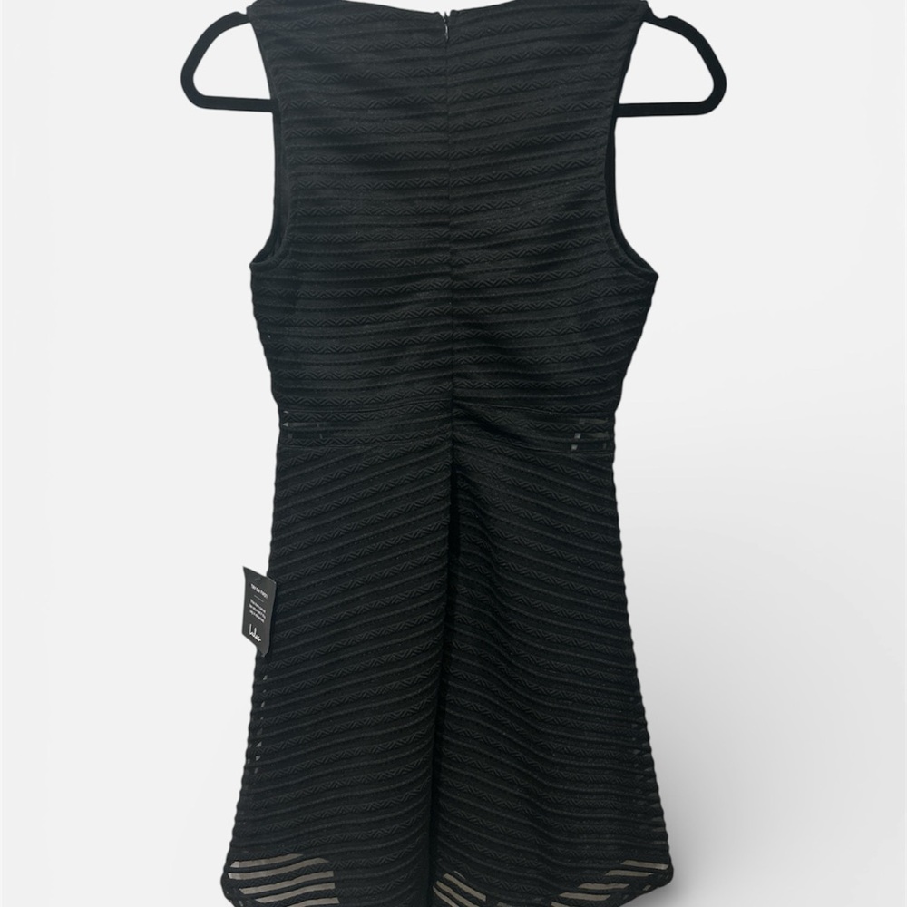 NWT Lulu's Forever Mine Black Ribbed Sleeveless Skater Dress STRETCHY - Picture 6 of 7